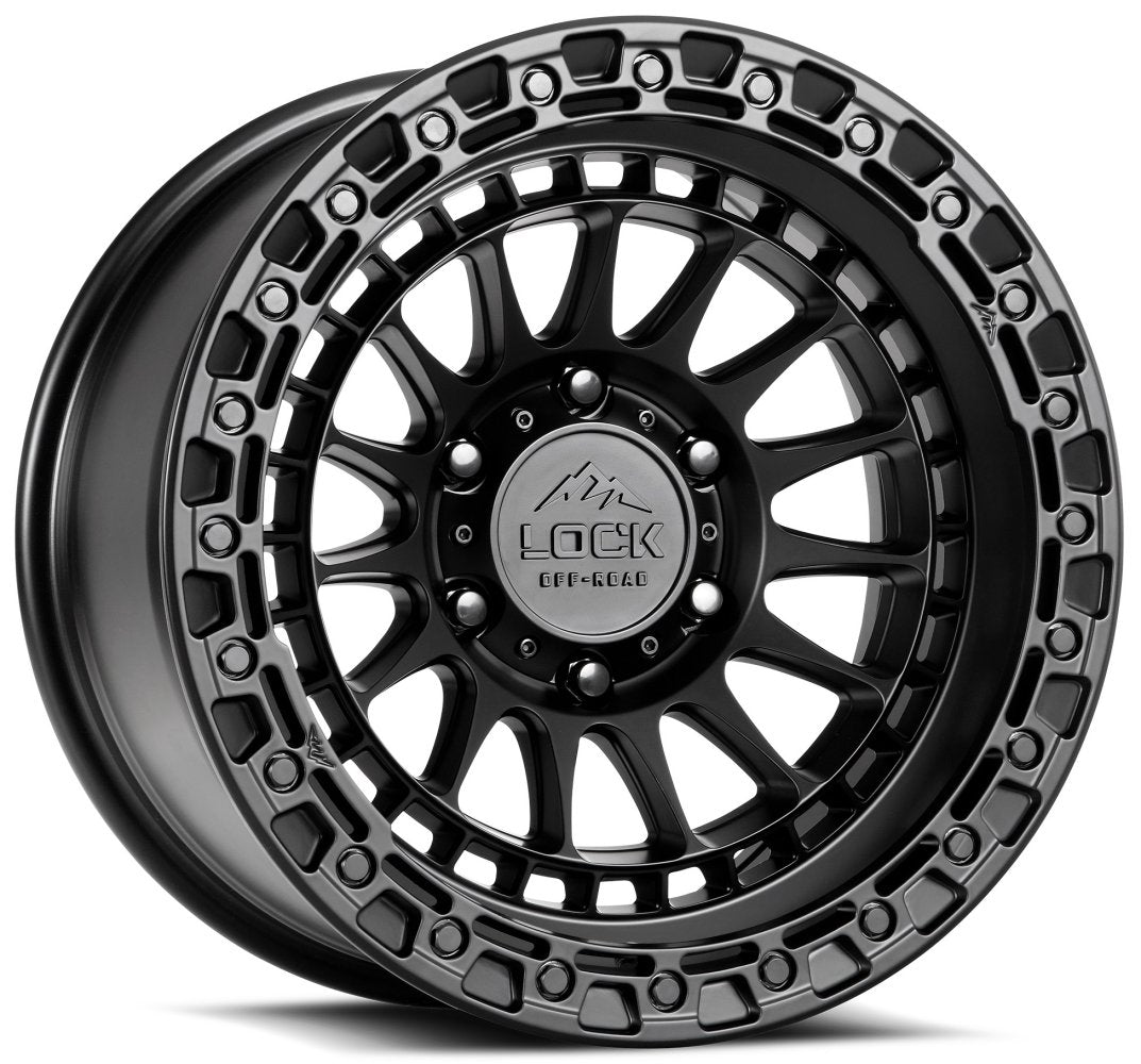 17x9 Lock Off-Road Mojave Matte Black w/ Matte Black Ring 8x6.5/165 -12mm