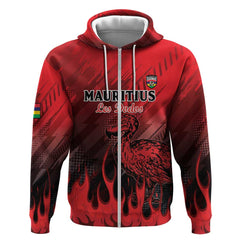 Personalised Mauritius Football Zip Hoodie Go Les Dodos Go