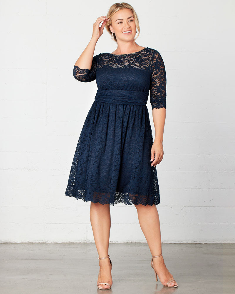 Luna Lace Dress in Navy/Blue