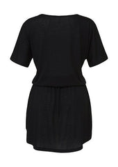 MAGLIETTA IN 100% COTONE DA DONNA VESTITO FLOW CON SCOLLO A V