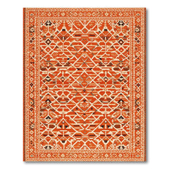 Orange Vibrant Orange Geometric Southwestern Area Rug
