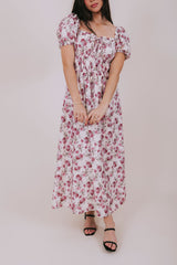 mauve floral maxi dress front