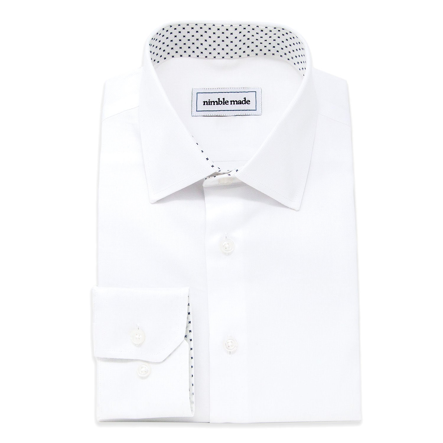 men’s white dress shirt slim fit (dobby weave)