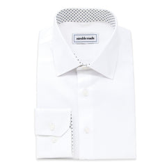 men’s white dress shirt slim fit (dobby weave)