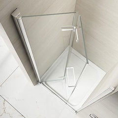 Merlyn 8 Series Frameless Hinged Bi-Fold Shower Door In Recess