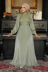Modest Light Khaki Evening Long Dress 23302AHK