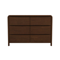 Anton Mid-Century Walnut 6-Drawer Nightstand - New York Modern Furniture