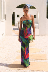 This is an image of Opal maxi in Mai Tai - RESA featuring a model wearing the dress