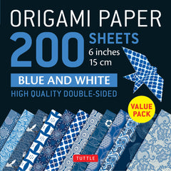 Origami papier dubbelzijdig blauw-wit 15x15cm