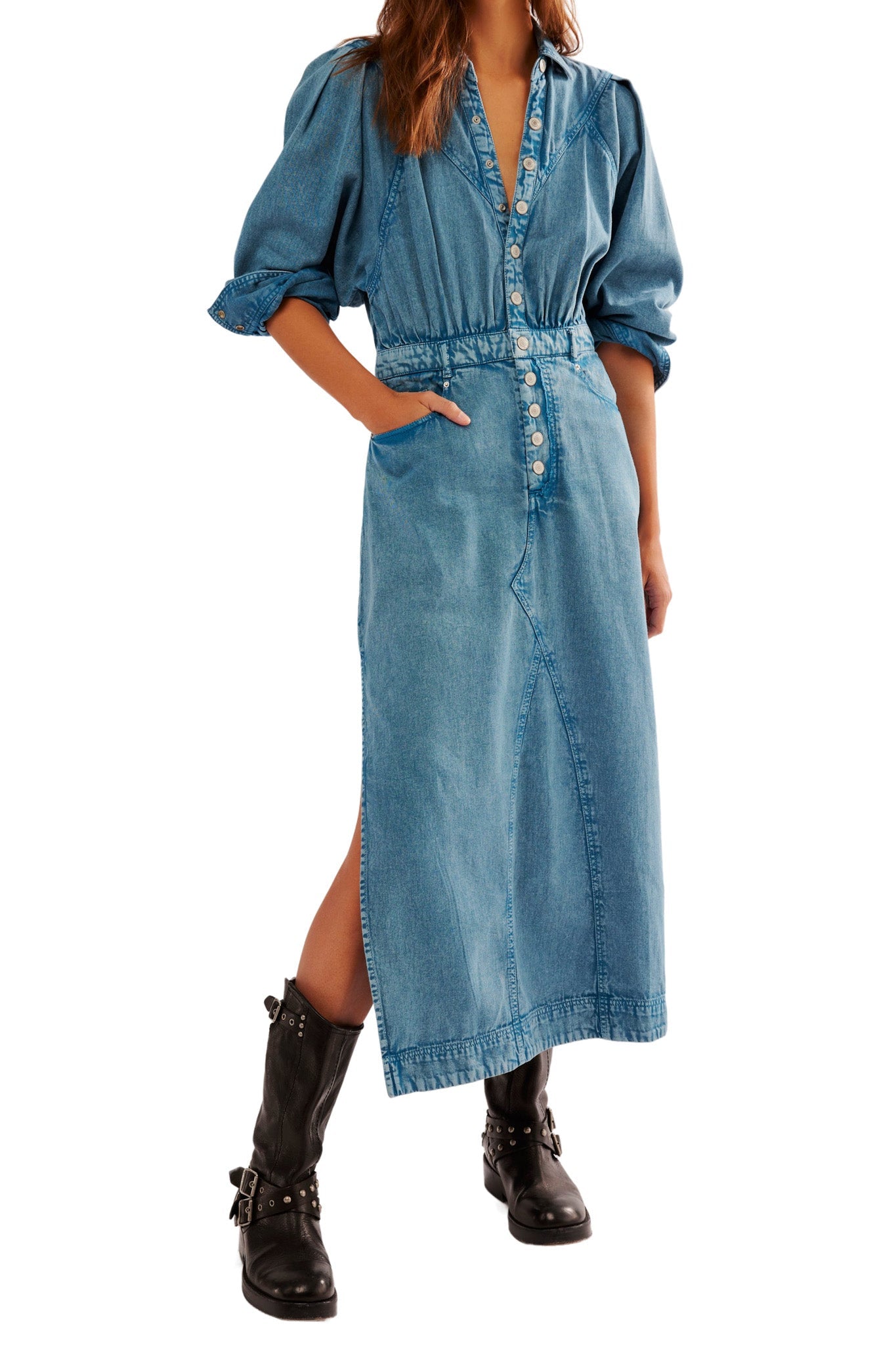 Mad Love Denim Midi Dress // Free People *XS-XL*