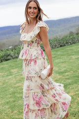 Petal and Pup USA DRESSES Belle Maxi Dress - Yellow Floral
