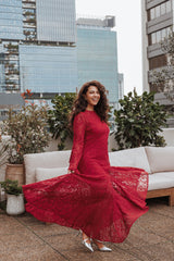 Petal and Pup USA DRESSES Keani Long Sleeve Maxi Dress - Red