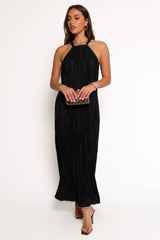 Petal and Pup USA DRESSES Melody Plisse Halter Maxi Dress - Black