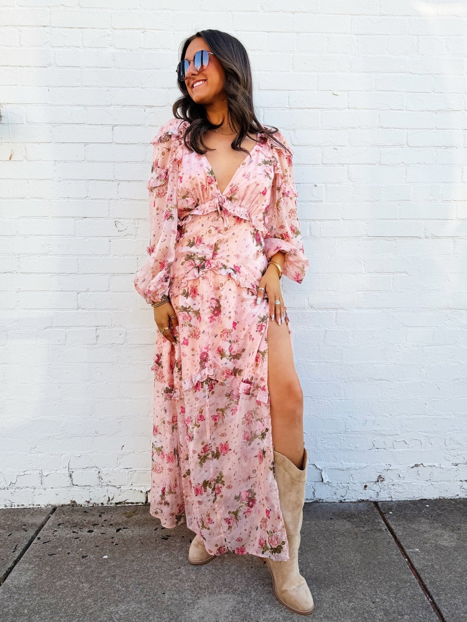 Pia Long Sleeve Maxi Dress In Spellbound - Infinity Raine