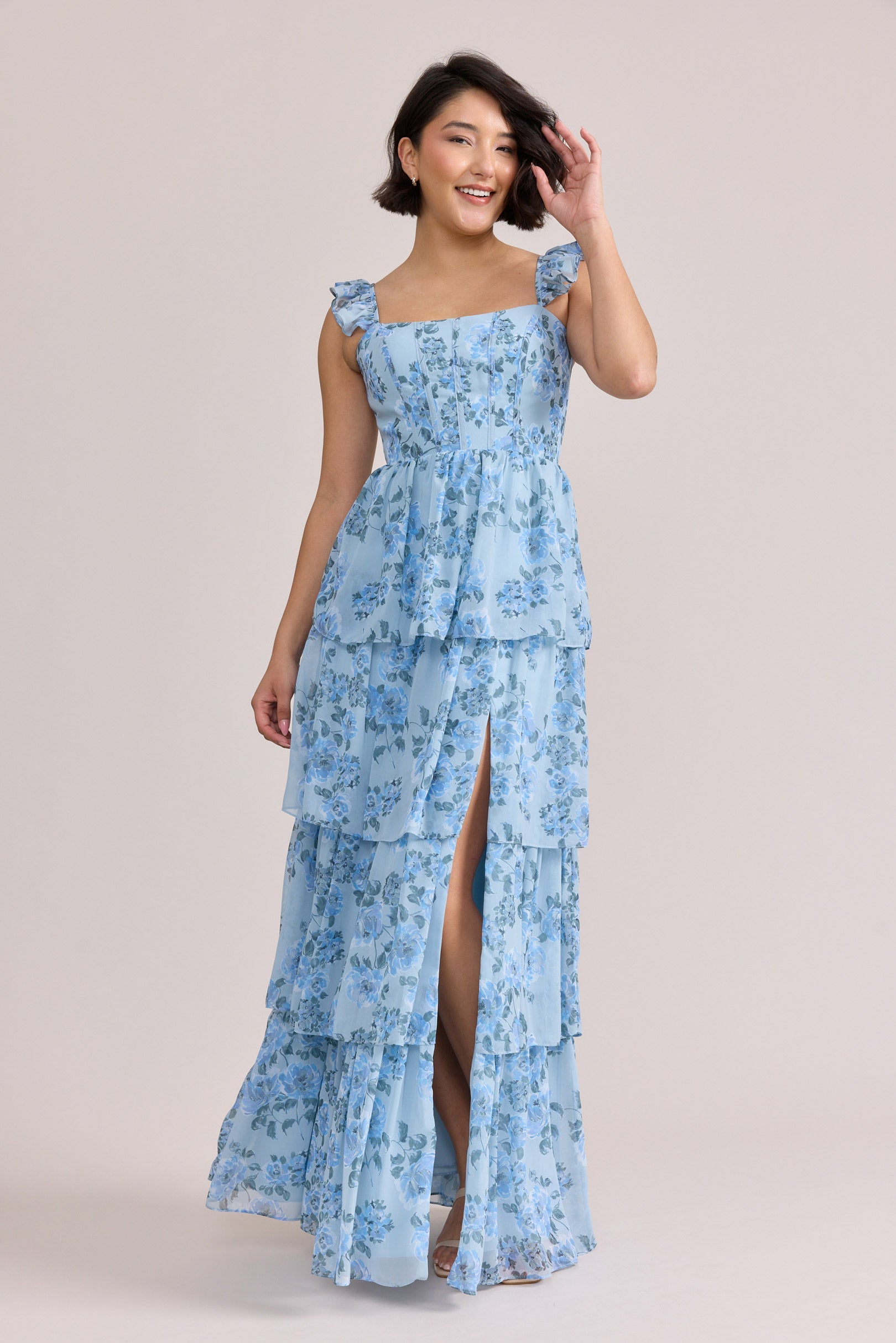 Model: Clarissa; Size: 6; Color: Sky Blue Blossom