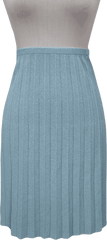 60’s Turquoise Knit Pleated Midi High Waist Skirt
