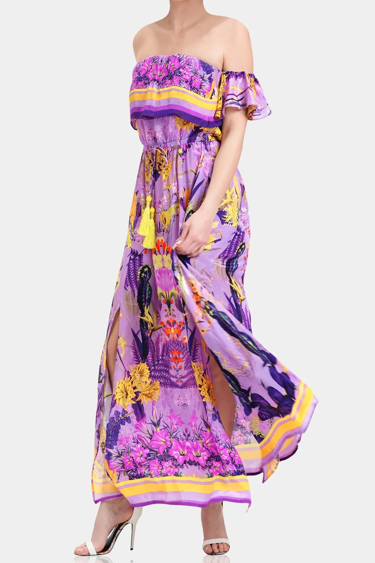 dark purple maxi dress, plus size off the shoulder dress, Shahida Parides, plus size maxi dresses,