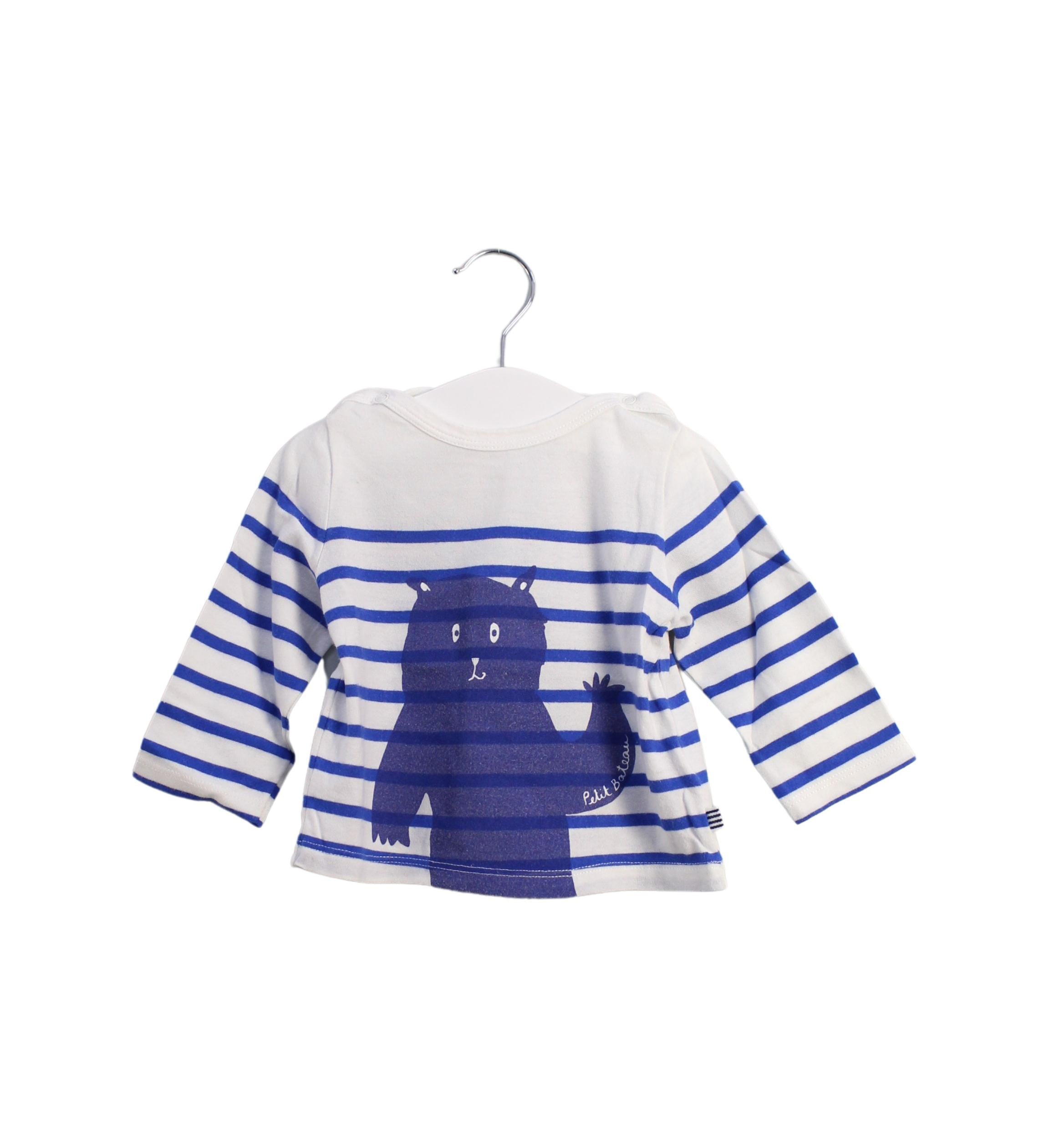 A White Long Sleeve Tops from Petit Bateau in size 6-12M for boy. (Front View)
