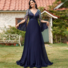 Long Sleeve Royal Blue Mother of the Bride and Groom Dresses