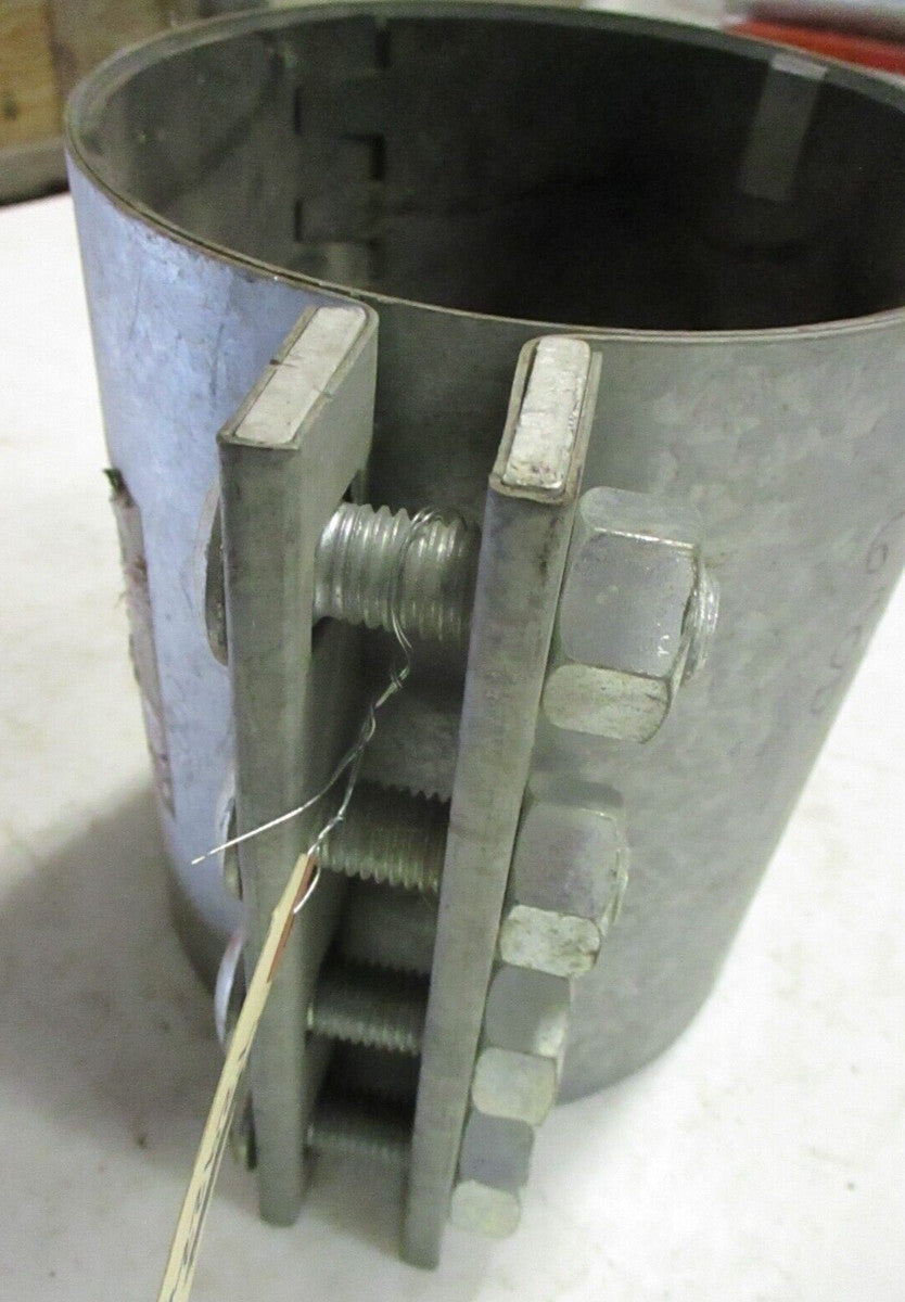HP PRODUCTS Galvanized 4-Bolt Compression Coupling Fits 6" O.D. Tubing x 8" Long