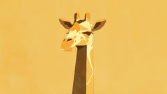Modern Giraffe Wall Mural creating a focal point in a bright, minimalist nursery with natural wood furniture