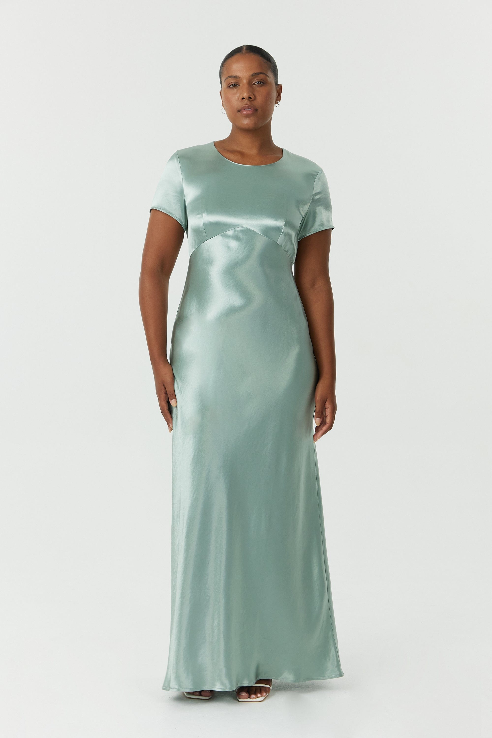 SATIN BIAS MAXI TEE DRESS | WAVE