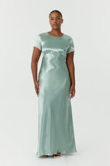 SATIN BIAS MAXI TEE DRESS | WAVE