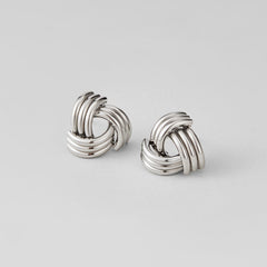 Maxi Twist en Argent - Boucles d'Oreilles Puces