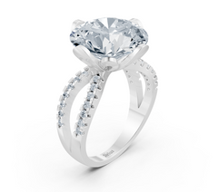 Weißgold-Ring mit laborgezüchtetem Runddiamant – 6,59 ct