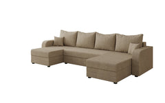 Designer Sofa Valenza U mit Schlaf- und Klappfunktion in Stoff