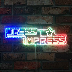 Dress Impress Neon LED Sign with Dynamic RGB Colors