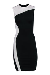 Current Boutique-Stella McCartney - Black & White Curvy Colorblock Midi Dress Sz 0/2