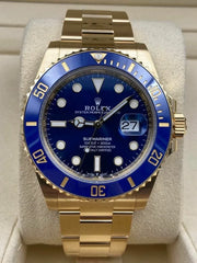 Rolex Submariner Date 41mm Yellow Gold Blue Dial 126618LB Box & Papers 2025