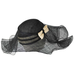 Diva Moscow | Sinamay Straw Pillbox with Floppy Brim | 124271 | lead | BLACK/WHITE