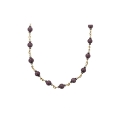 SYLVA & CIE-Purple Stone Bead Necklace-YELLOW GOLD