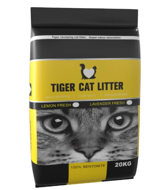 TIGER CAT LITTER 100% BENTONITE - Lavender 20kg