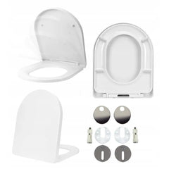 Toalettsete Grohe Serel soft close i duroplast hvit – sett forfra