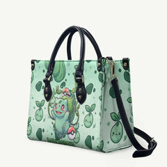 Bulbasaur Leather Bag Playful Leafy Sprout Art