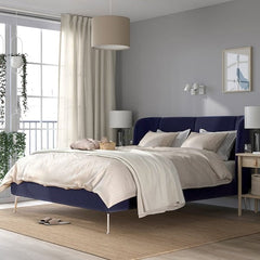 Ikea TUFJORD - Upholstered bed frame, Tallmyra blue-black/Luröy,160x200 cm