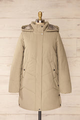 Tuvalu Sage Quilted Coat w/ Side Vents | La petite garçonne front view