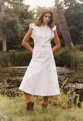 White Denim Dress