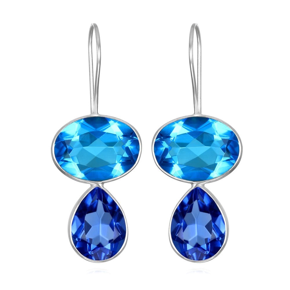 Valencia Teardrop Earring - Blueberry Silver - Amelia Rose Design