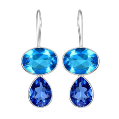 Valencia Teardrop Earring - Blueberry Silver - Amelia Rose Design