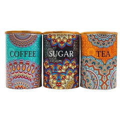 Villa Alegre Canisters Villa Alegre 3 Pack Ceramic Canisters Coffee, Sugar & Tea 11262