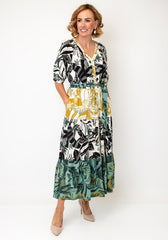 White Stuff Botanical Print Midi Dress, Ivory Multi