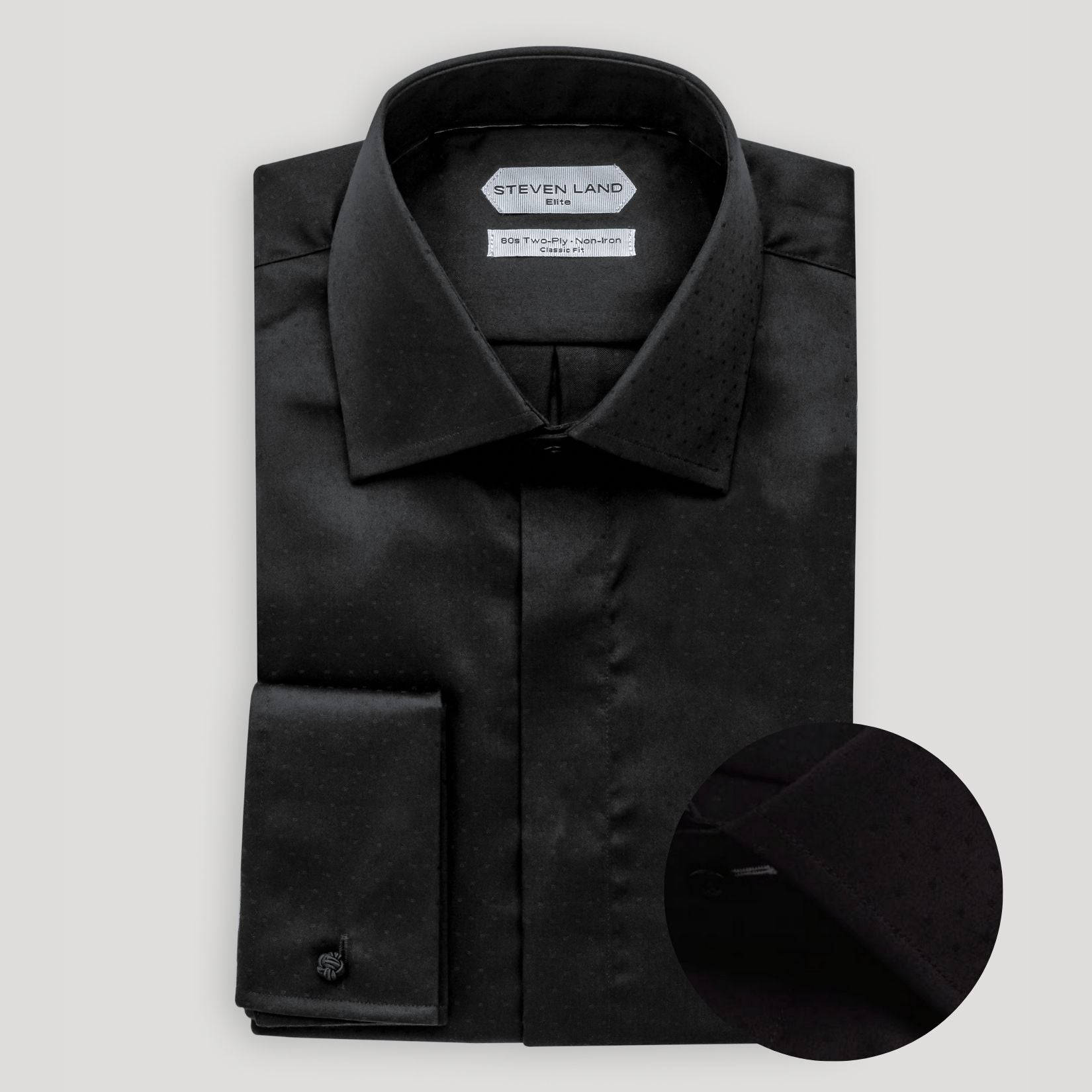 The Opulence | French Cuff | Double Woven Cotton | Black