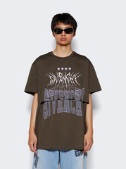 Givenchy Brown Layered Embroidered Multi Logo T-Shirt