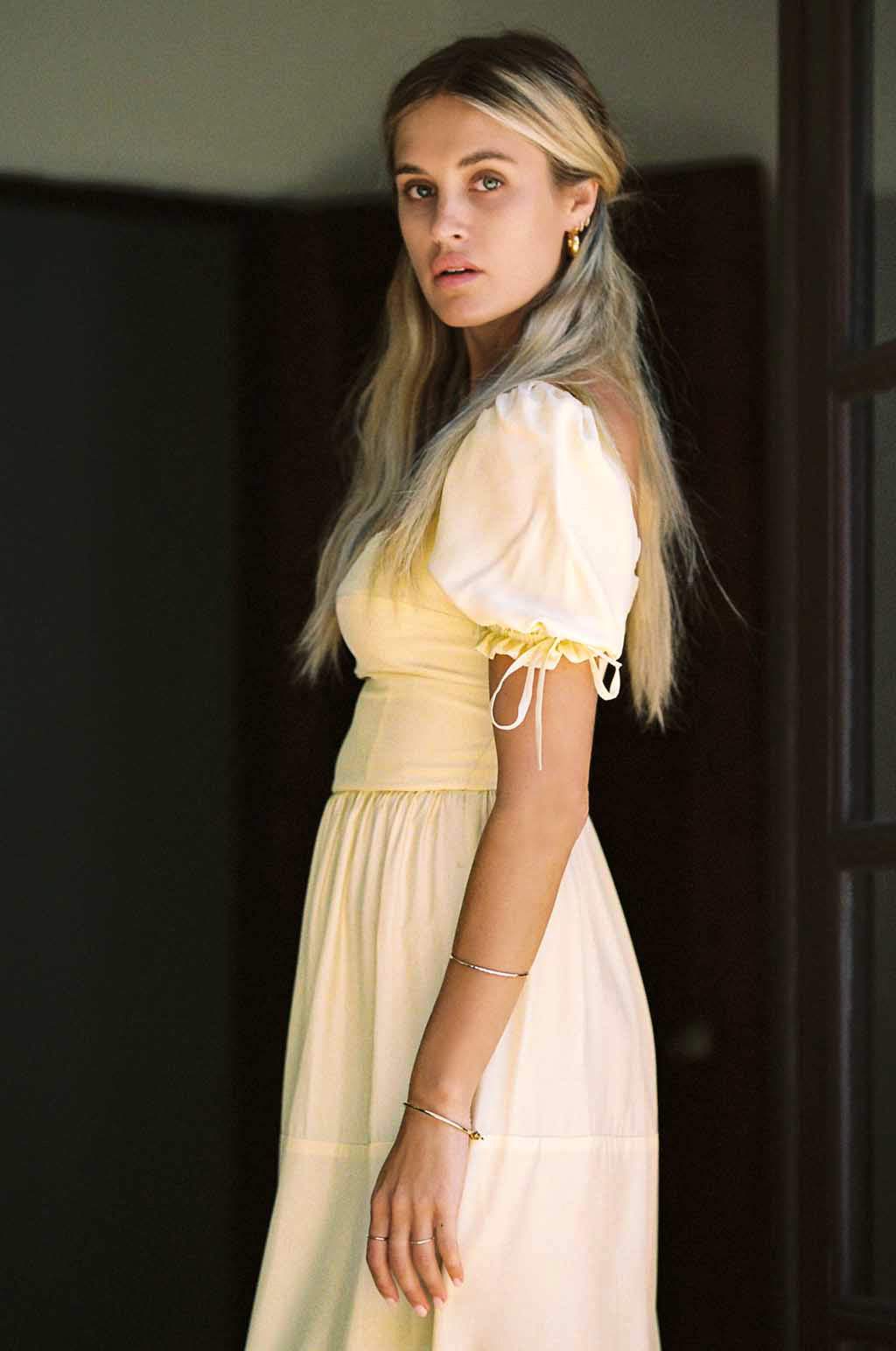 Canyon Dress | Soft Yellow | Silk dress.