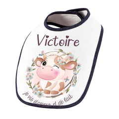 Bavoir Victoire Amour et Biberon de Lait Vache - Planetee