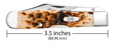 W.R. Case XX Knives Cheetah Cub Peach Seed Amber Bone 10812 Stainless Pocket Knife